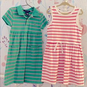 (2) stripe summer dresses. GAP & Ralph Lauren sz5